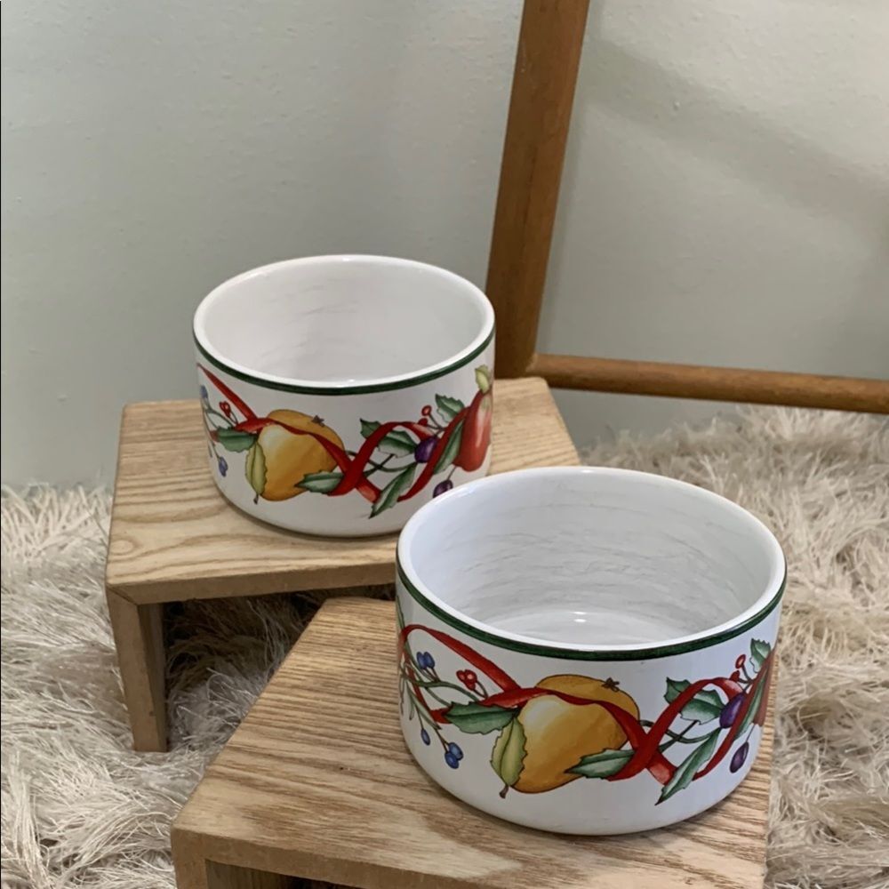 Dansk Holiday Harvest Ramekins by Dansk International Dishes Set Of 2 Vintage